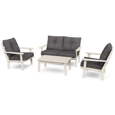 POLYWOOD Lakeside 4-Piece Deep Seating Set - Sand / Ash Charcoal